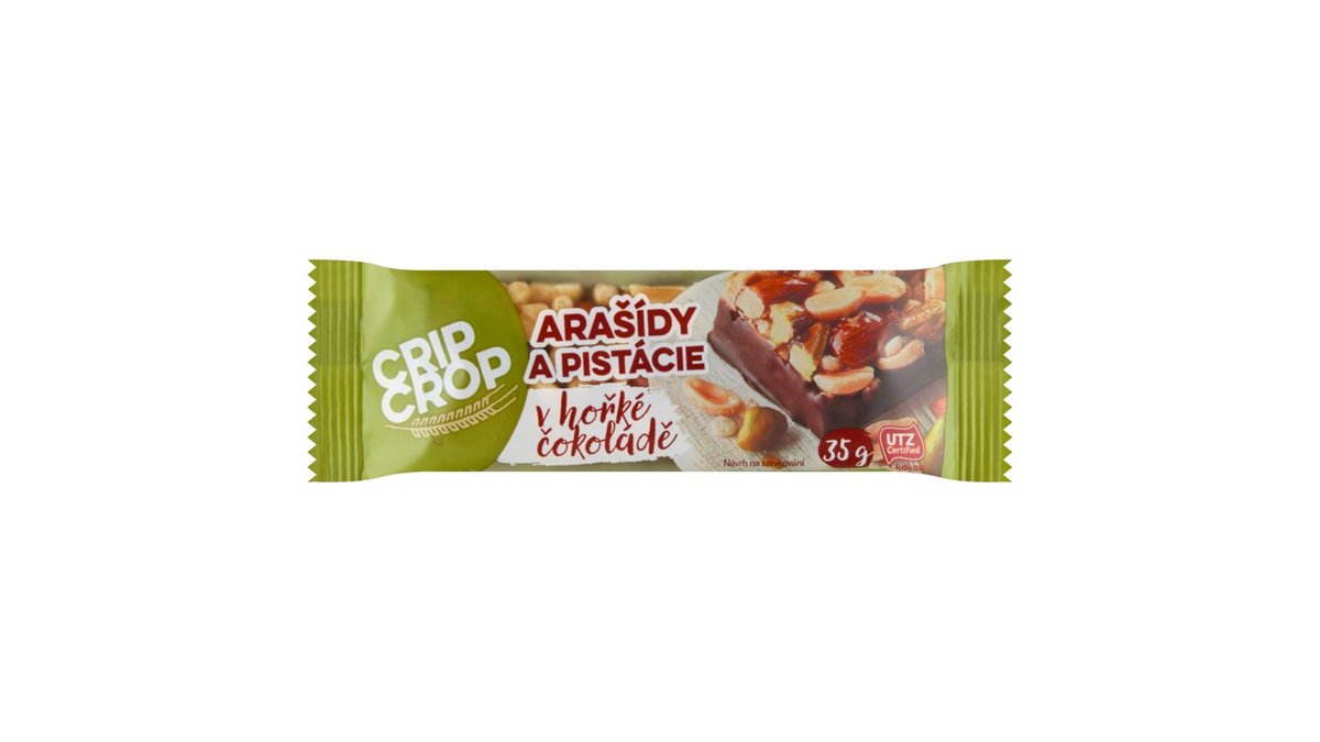 Crip Crop Arašídy a pistácie v hořké čokoládě 35g