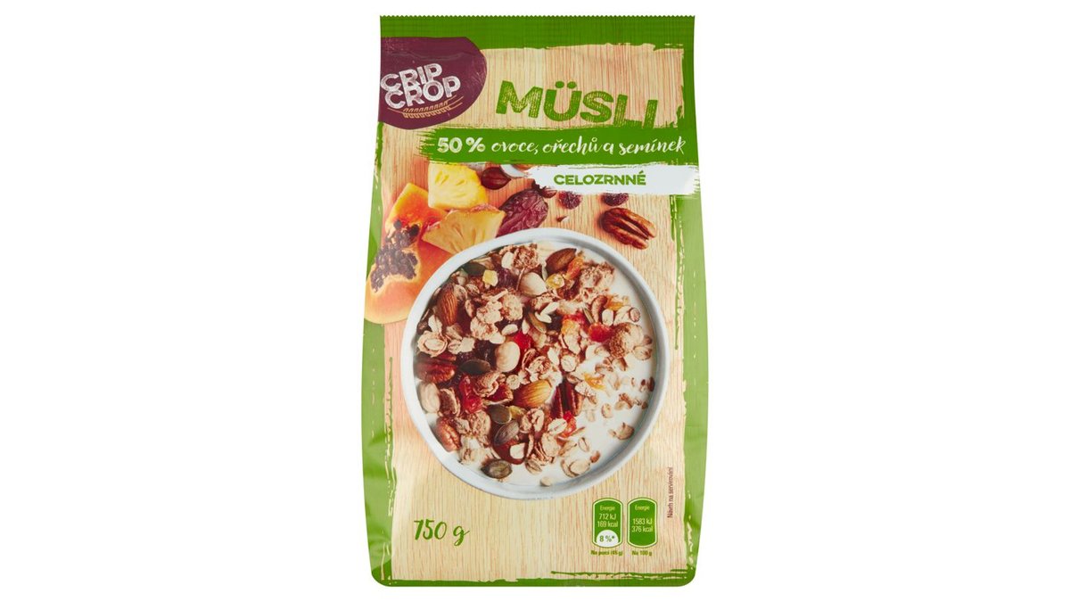 Crip Crop Müsli s ovocem, ořechy a semínky 750g