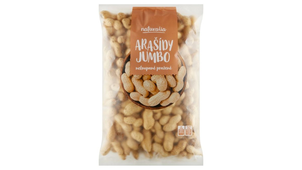 Naturalia Arašídy jumbo neloupané pražené 500g