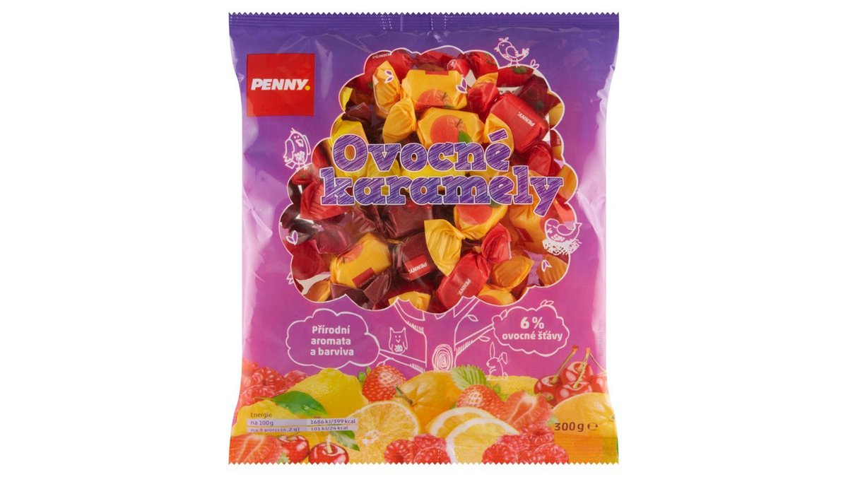 Penny Ovocné karamely 300g