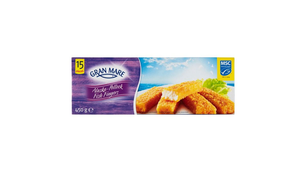 Gran Mare Rybí prsty z filetů tresky aljašské 15 x 30g (450g)