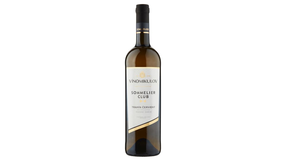Víno Mikulov Sommelier Club Tramín červený víno s přívlastkem pozdní sběr suché bílé 0,75l