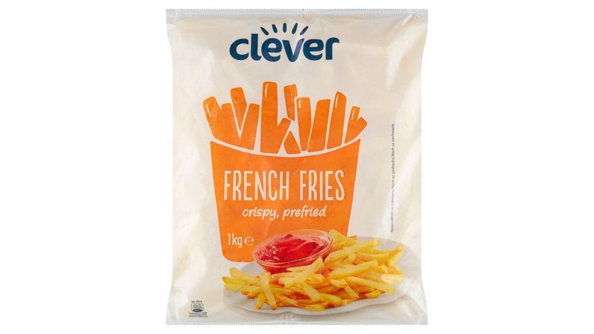 clever Bramborové hranolky předsmažené hluboce zmrazené 1kg
