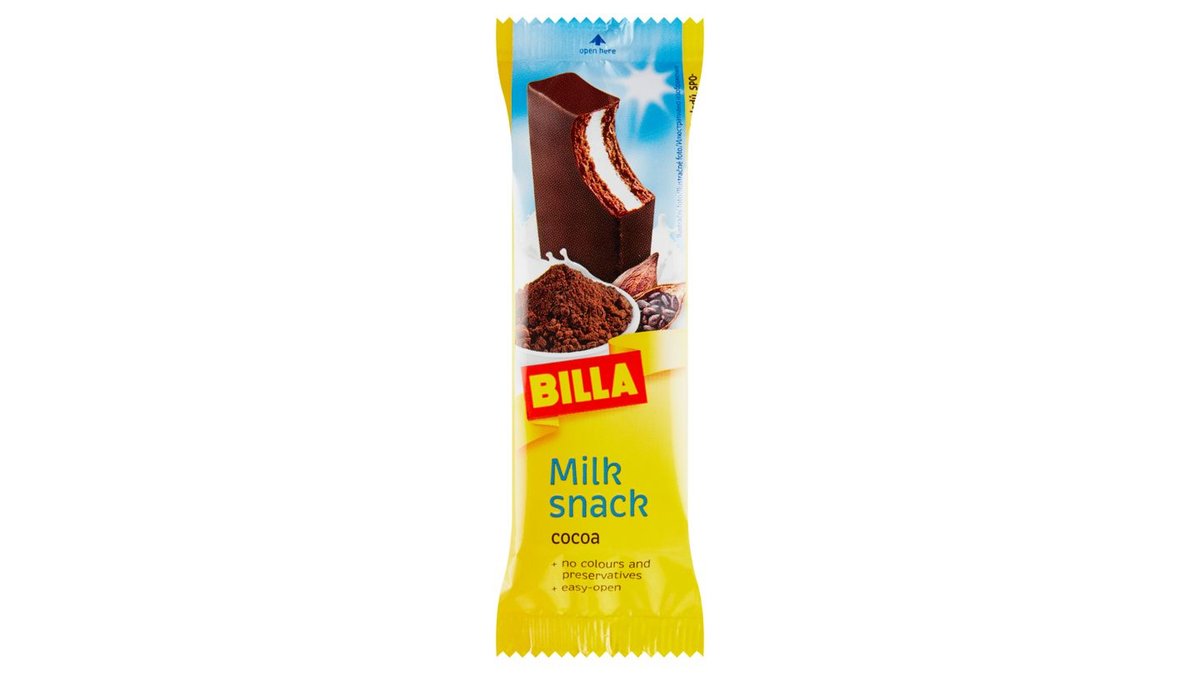 BILLA Snack s mléčným krémem v kakaové polevě 30g