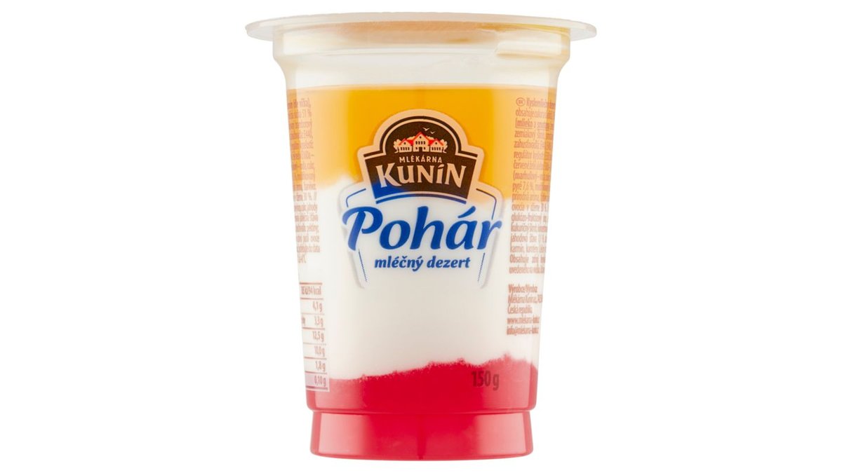 Mlékárna Kunín Pohár mléčný dezert s jahodovou příchutí 150g