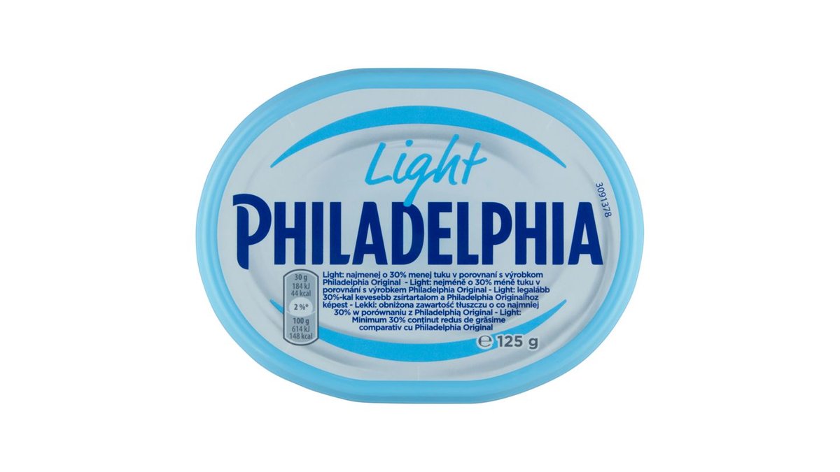 Philadelphia Light pasterizovaný polotučný měkký nezrající sýr 125g