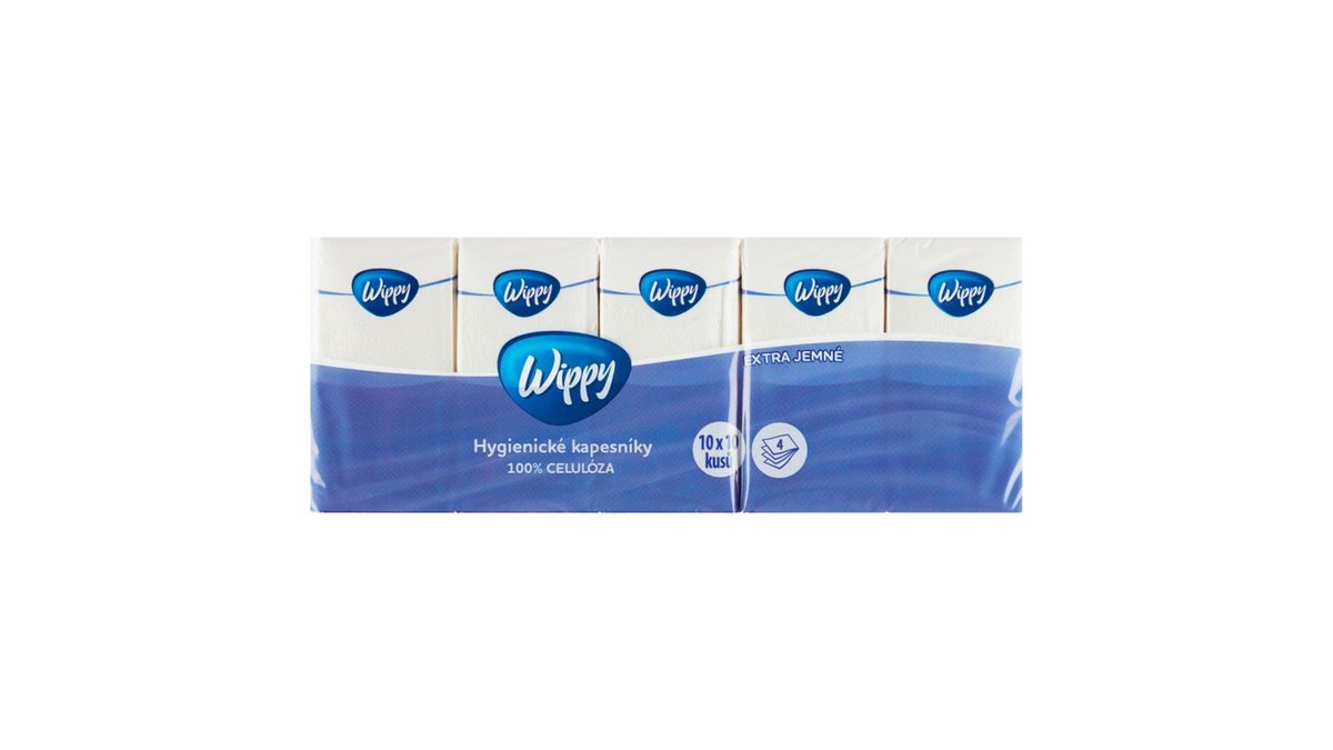Wippy Hygienické kapesníky extra jemné 10 x 10 ks