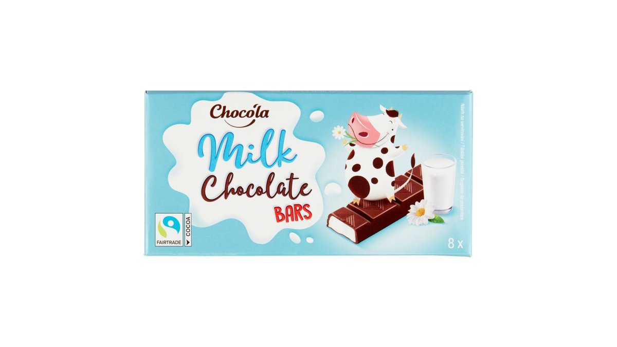 Chocóla Tyčinky z extra mléčné čokolády s mléčnou náplní 8 ks 100g