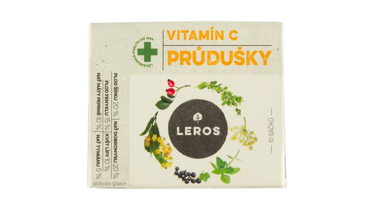 Leros Bylinný čaj Vitamín C Průdušky, 10 x 1,5 g