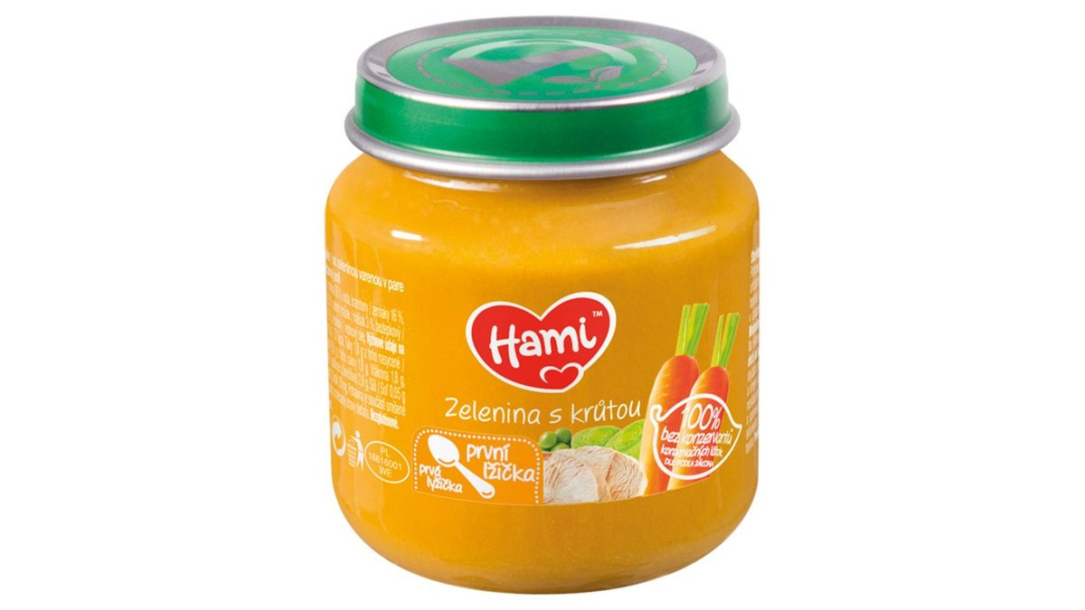 Hami masozeleninový příkrm Zelenina s krůtou první lžička 125g