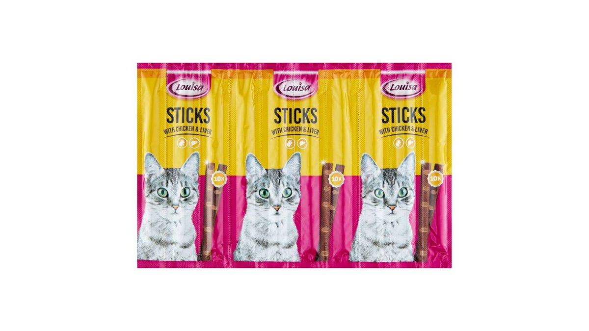 Louisa Měkké tyčinky pro kočky s kuřecím a játry 10 x 5g (50g)