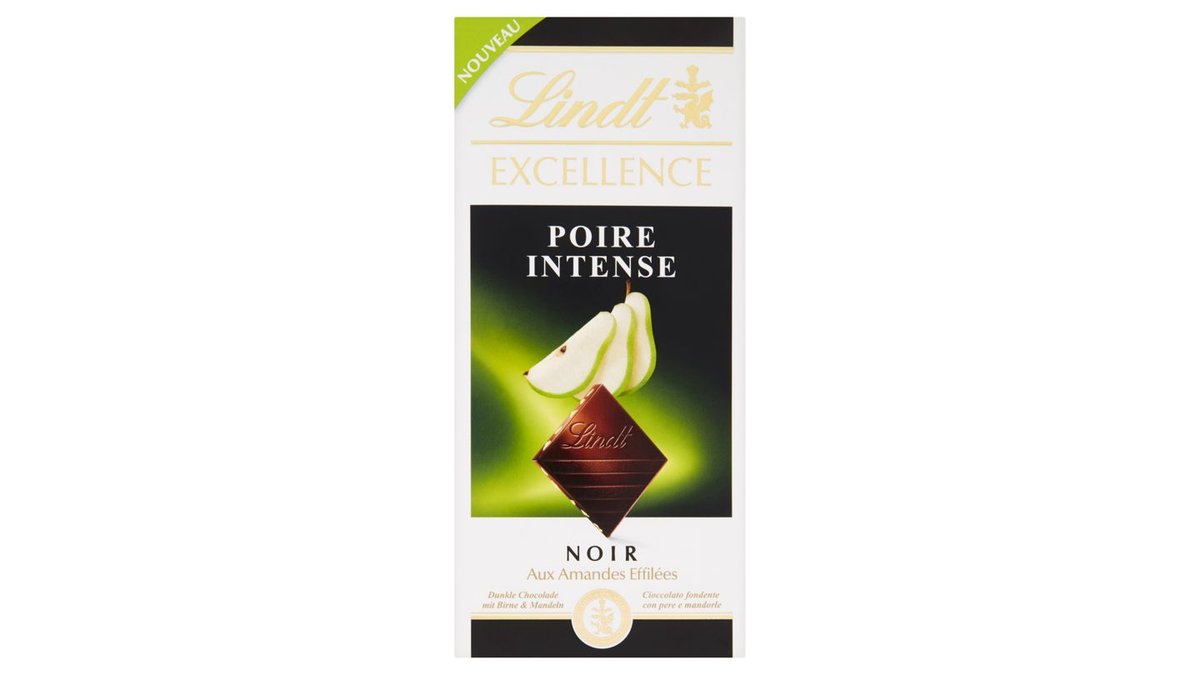 Lindt Excellence Hořká čokoláda s hruškovou náplní a kousky mandlí 100g