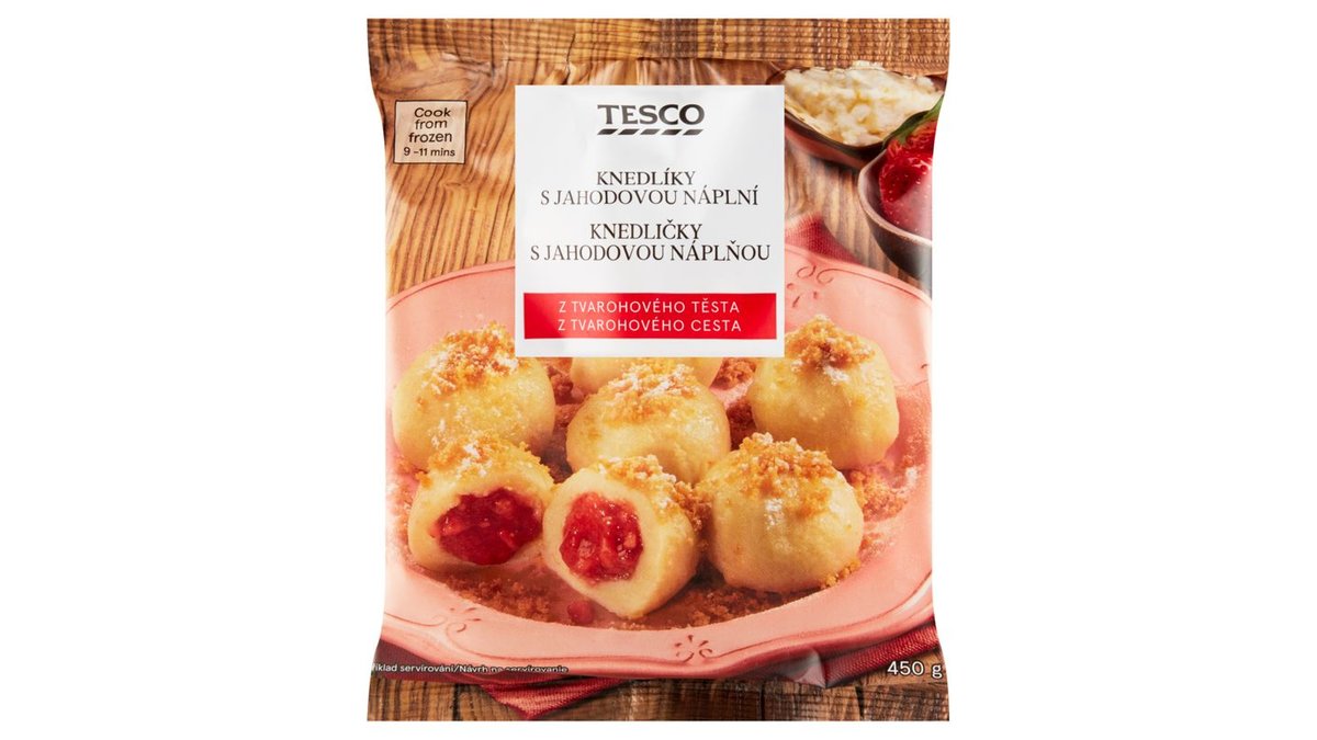 Tesco Knedlíky s jahodovou náplní 450g