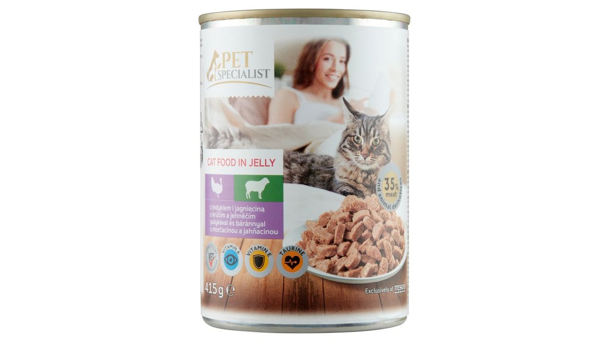 Pet Specialist Kousky s krůtím a jehněčím v želé 415g