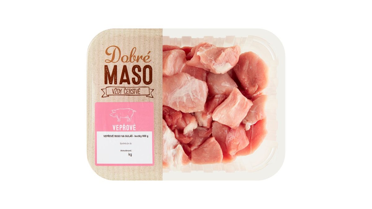 Dobré Maso Vepřové maso na guláš kostky 600g