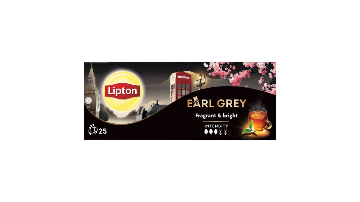 Lipton Earl Grey černý čaj aromatizovaný 25 sáčků 37,5g