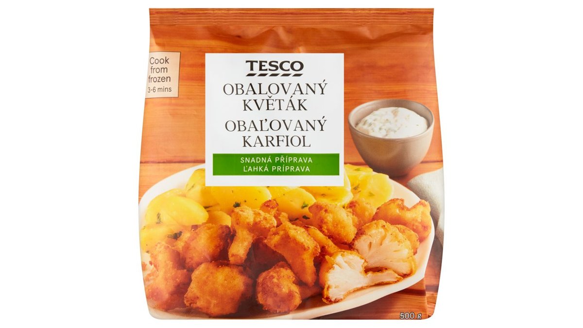 Tesco Obalovaný květák 500g