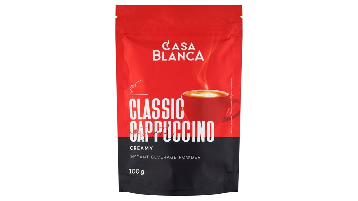 Casa Blanca Classic Cappuccino instantní nápoj v prášku s rozpustnou kávou slazený 100g