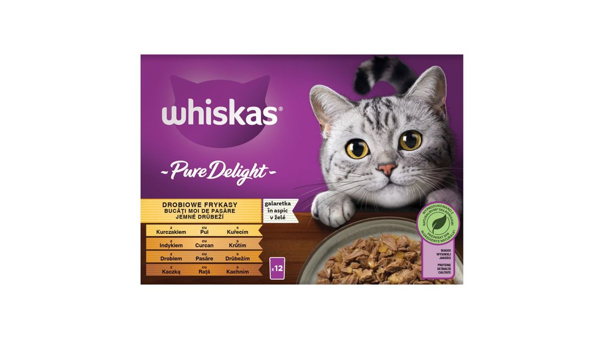 Whiskas Pure Delight jemné drůbeží v želé 12 x 85g (1,02kg)