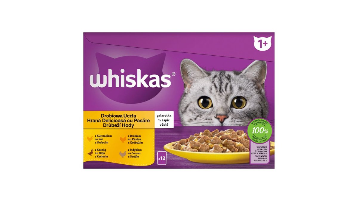 Whiskas Drůbeží hody v želé 12 x 85g (1,02kg)