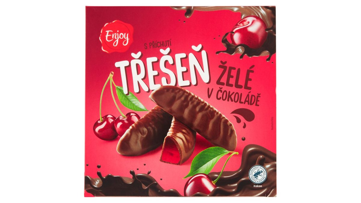 Enjoy Želé v čokoládě s příchutí třešeň 190g