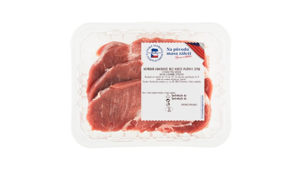Vepřová krkovice bez kosti plátky, 375 g