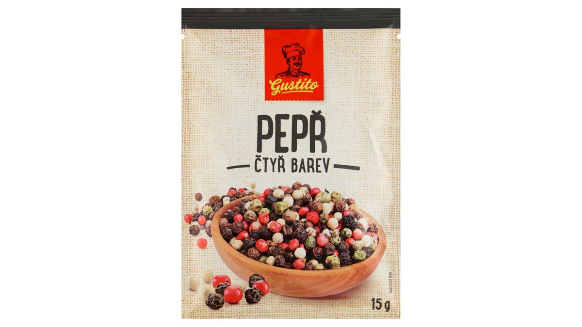 Gustito Pepř čtyř barev 15g