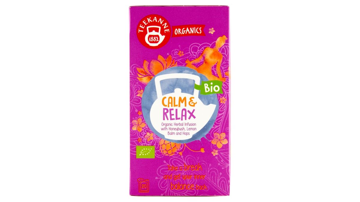 Teekanne Calm & Relax bio bylinný nálev s medovým keřem, meduňkou a chmelem 20 x 1,8g (36g)