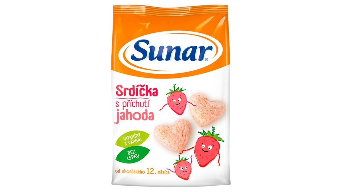 Sunar Dětský snack jahodová srdíčka 50g