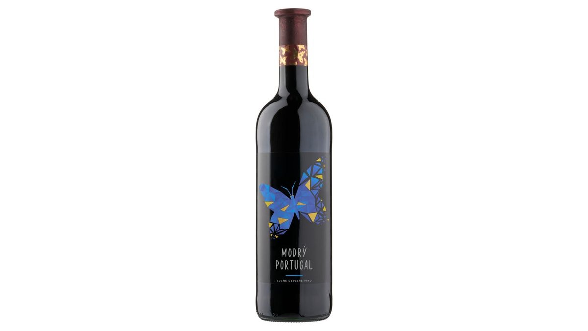 Motýl Modrý Portugal suché červené víno 0,75l