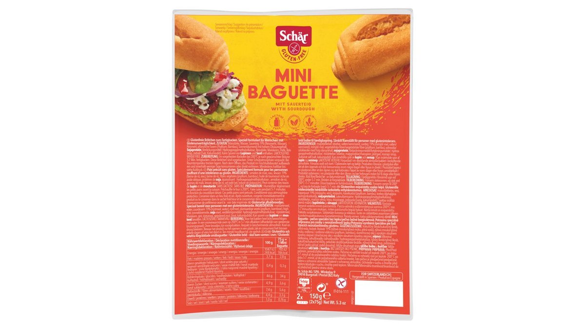 Schär Mini Baguette pečivo speciální bez lepku 2 x 75g (150g)