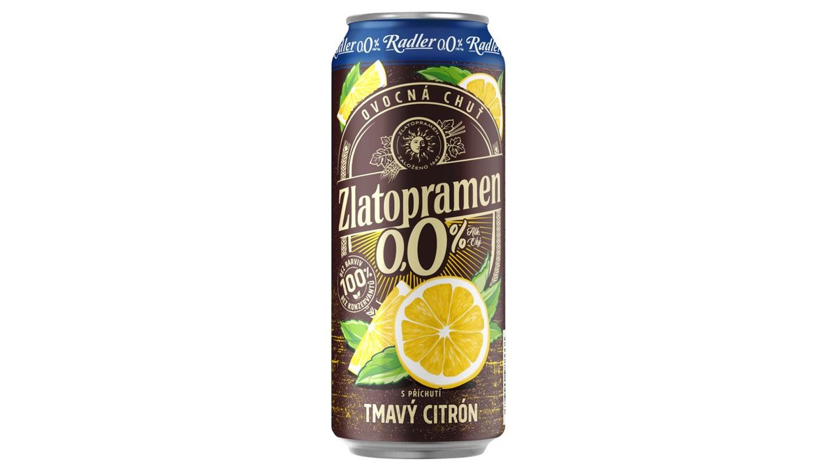 Zlatopramen Radler s příchutí tmavý citrón 0,5l
