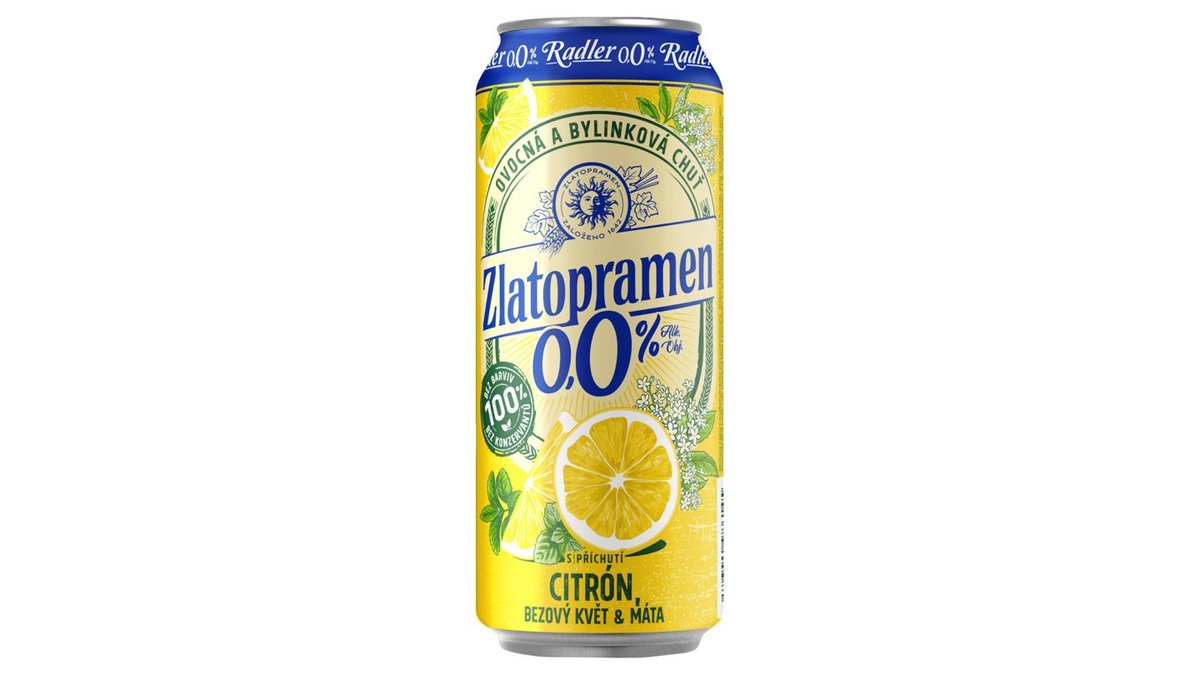 Zlatopramen radler citrón, bezový květ & máta 0,5l