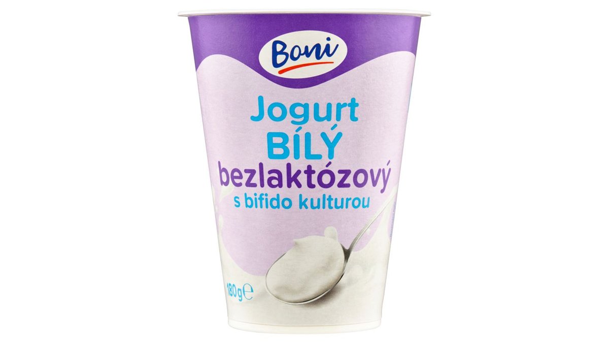 Boni Jogurt bílý bezlaktózový s bifido kulturou 180g