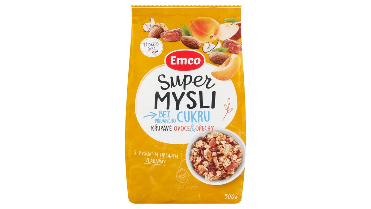 Emco Super mysli bez přidaného cukru, ovoce a ořechy, 500 g