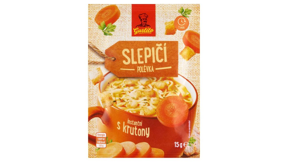 Gustito Slepičí polévka instantní s krutony 15g