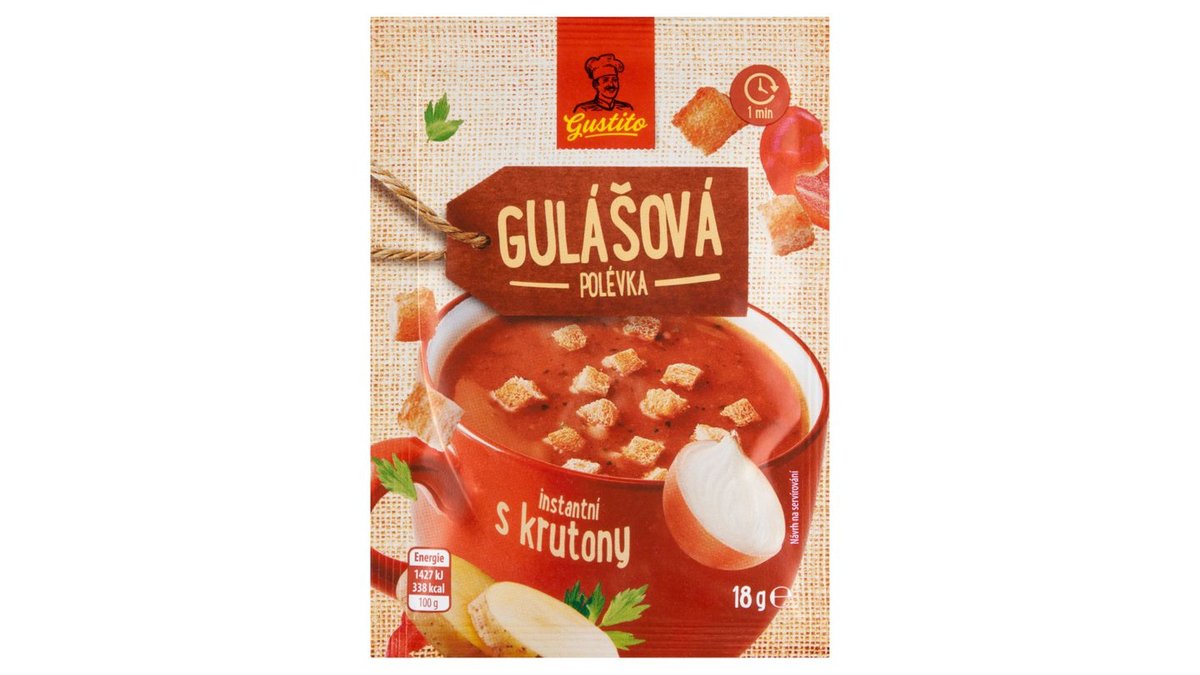 Gustito Gulášová polévka instantní s krutony 18g