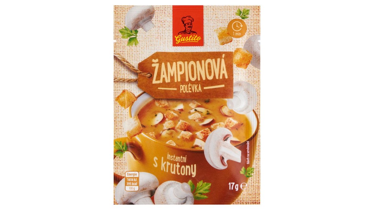Gustito Žampionová polévka instantní s krutony 17g