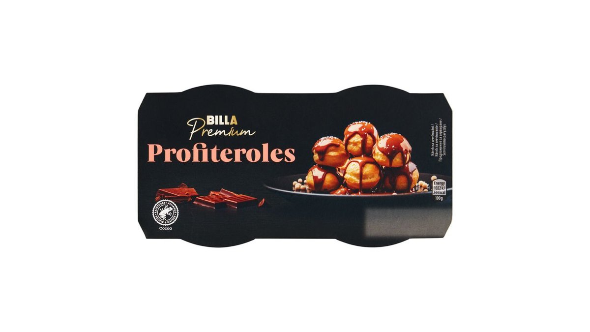 BILLA Premium Profiteroles cukrářský výrobek z odpalovaného těsta 2 x 90g (180g)