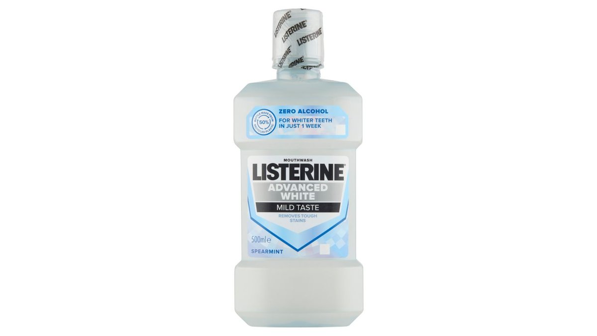 Listerine Advanced White Mild Taste ústní voda 500ml