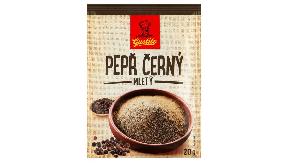 Gustito Pepř černý mletý 20g