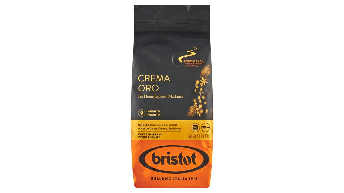 Bristot Crema Oro směs druhů pražené zrnkové kávy 500g
