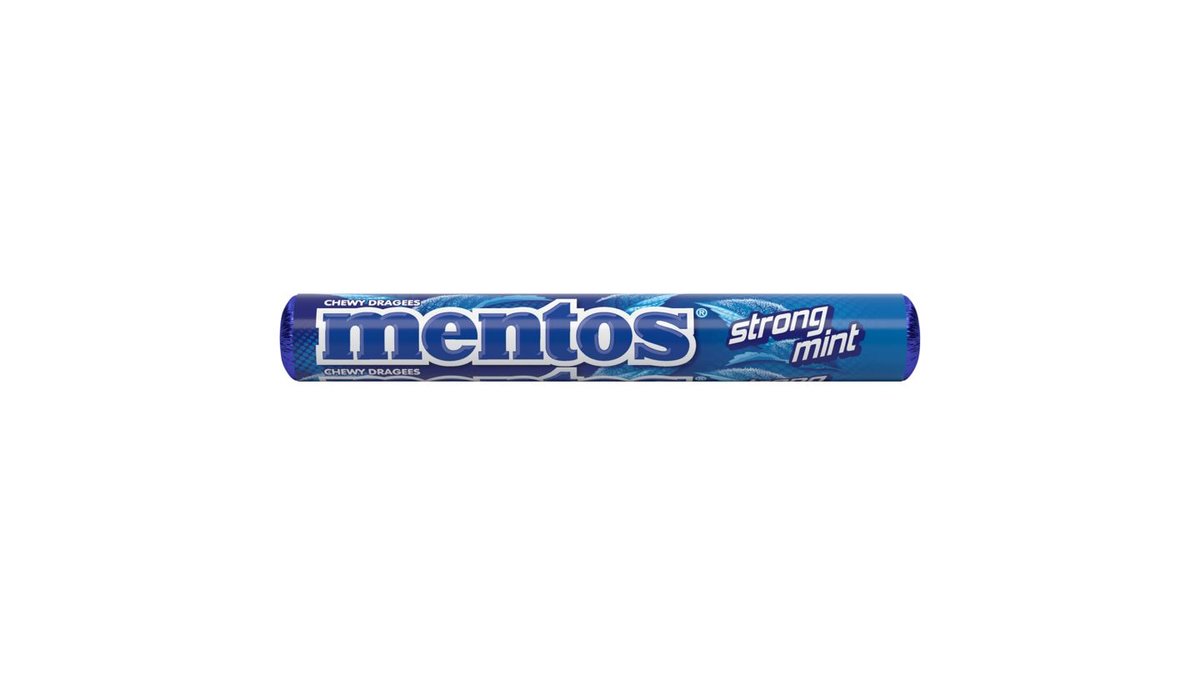 Mentos Strong Mint dražé se žvýkací náplní s mátovou příchutí 37,5g