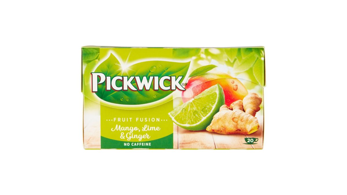 Pickwick Fruit Fusion Ovocný čaj aromatizovaný se zázvorem, limetkou a mangem 20 x 1,75g (35g)
