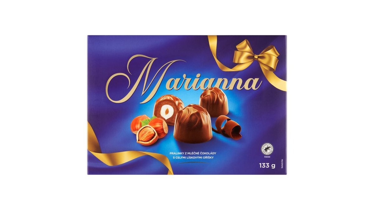 Marianna Pralinky z mléčné čokolády s celými lískovými oříšky 133g