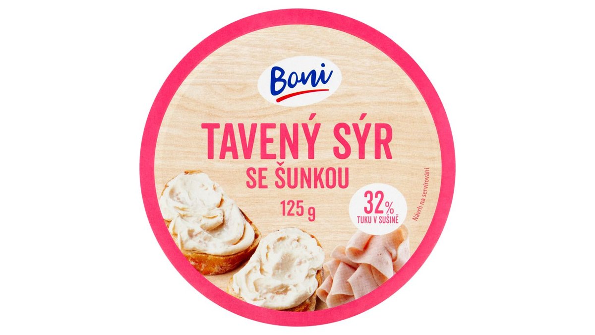 Boni Tavený sýr se šunkou 8 x 15,6g (125g)