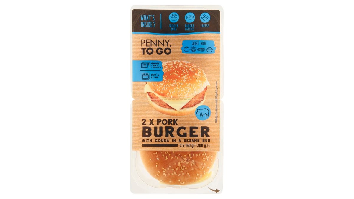 Penny To Go Cheeseburger 2 x 150g (300g)
