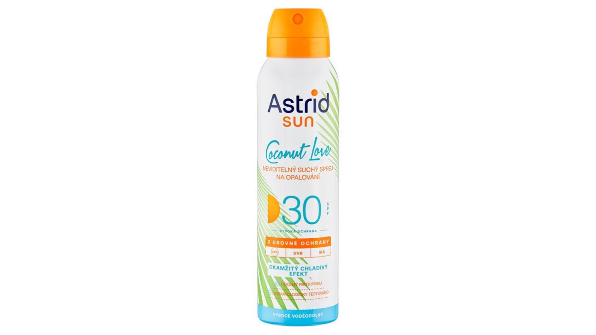 Astrid Sun Coconut Love neviditelný suchý sprej na opalování SPF 30 150ml