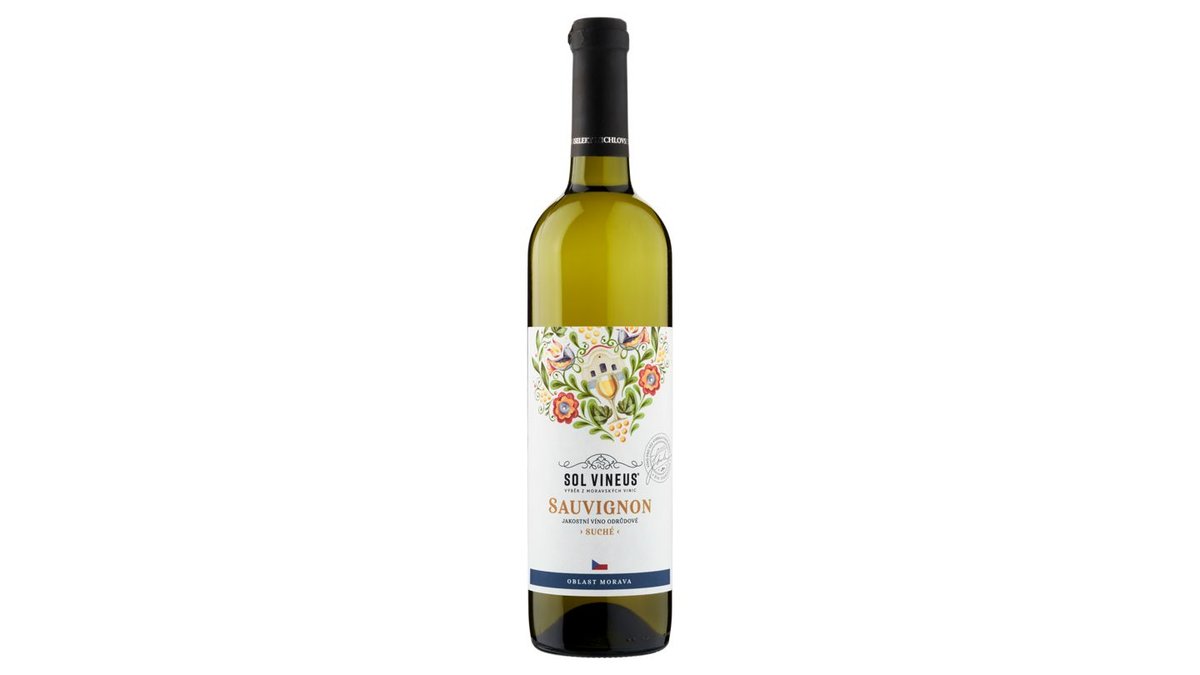 Sol Vineus Sauvignon jakostní víno odrůdové bílé suché 0,75l