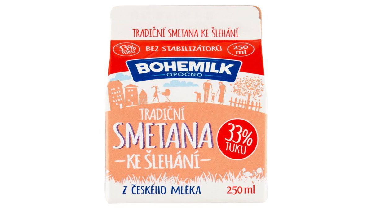Bohemilk Tradiční smetana ke šlehání 250ml